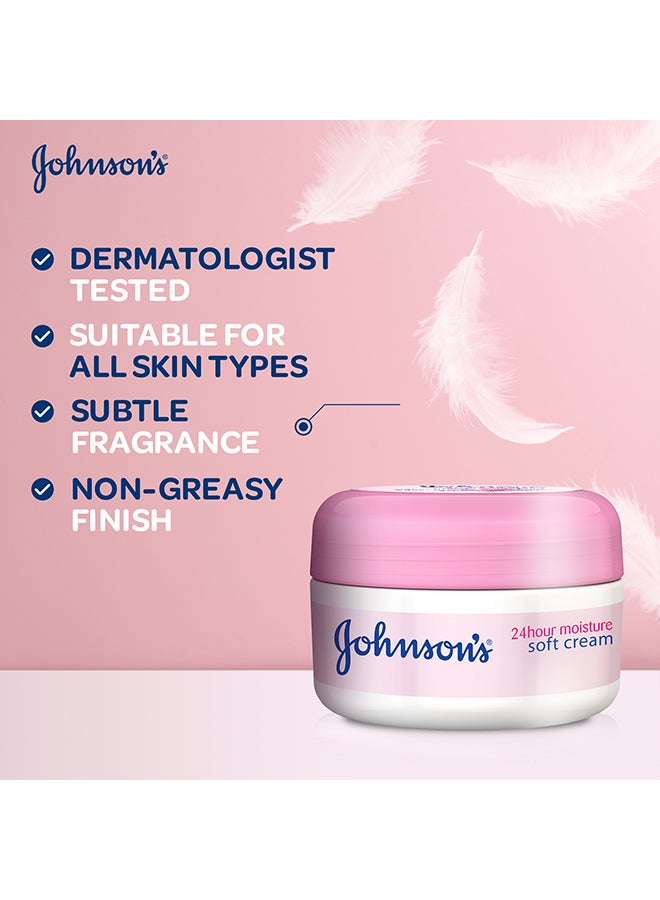 Johnson's Body Cream 24 Hour Moisture Soft 100ml - Image 3