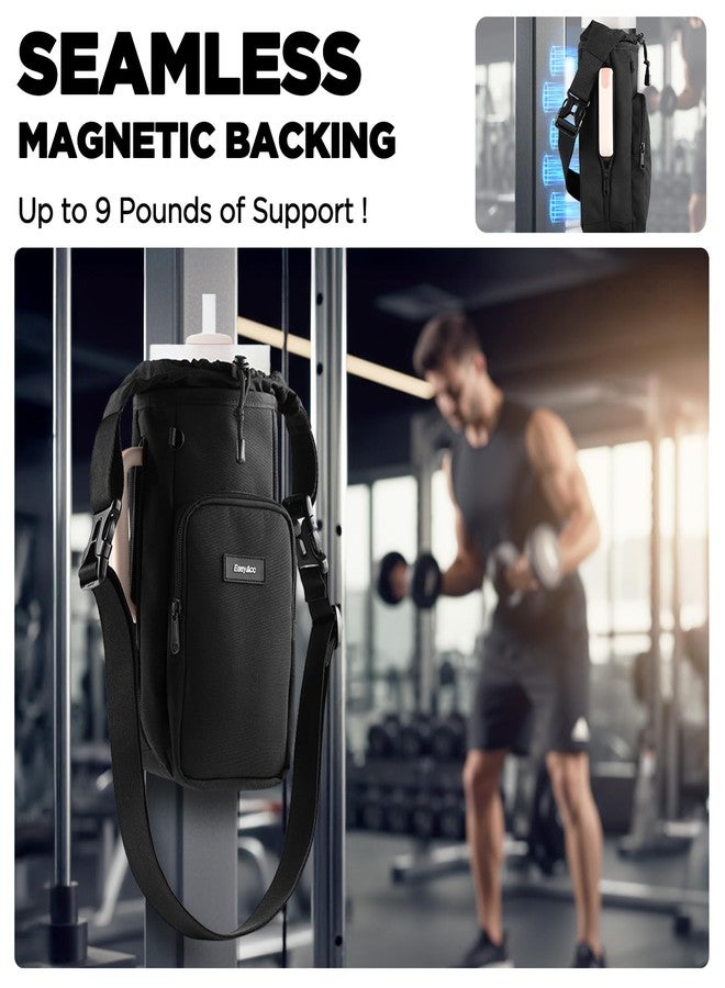 EasyAcc Magnetic Gym Bag, Upgraded 5x Super Strong Magnetic Gym Water Bottle Bag Holder Carrier, 5 Built-in Magnets, Phone Pockets, Shoulder Strap, Gifts for Gym Lovers Gym Accessories for Men Women - Image 2