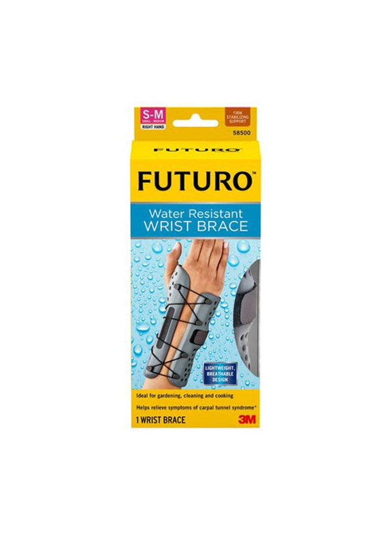 FUTURO Water Resistant Wrist Brace 58500, Right Hand, Small, Medium Size, 1 Wrist Brace