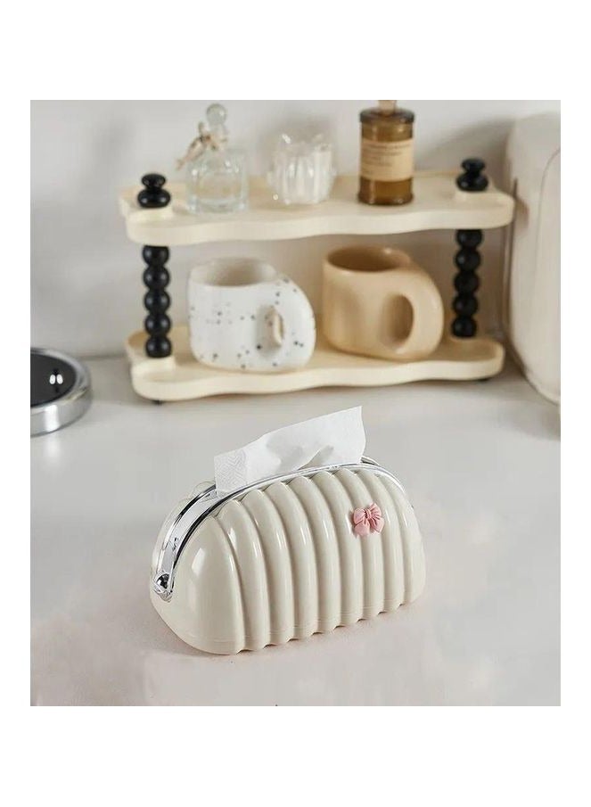 Tissue Box, Desktop Decorative Shell Bag Shape Desktop Napkin Dispenser for Living Room - Image 3