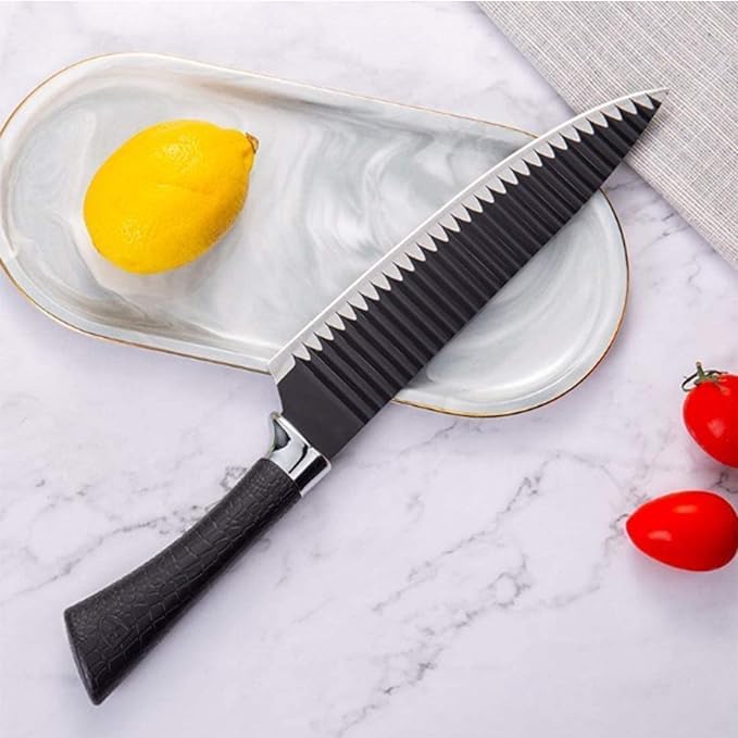 Kitchen Bloom Non-Stick Knife Set, 6 Pcs, High Carbon Stainless Steel, Ergonomic Soft Grip Handles, Super Sharp, for Kitchen, Professionals, Chef - Image 4