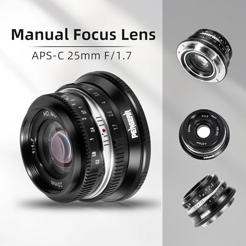 Pergear 25mm F17 Large Aperture Manual Lens for FX Mount Cameras Compatible with Fuji APSC Cameras XT3 XH1 XPro2 XE3 XT1 XT2 XT4 XT5 XT10 XT20 XT200 XS10 XA2 XE2 Black - Image 3