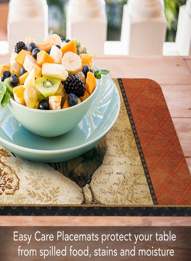 CounterArt Signature Rooster 4 Pack Reversible Easy Care Flexible Plastic Placemats Made in The USA BPA Free Easily Wipes Clean - Image 2