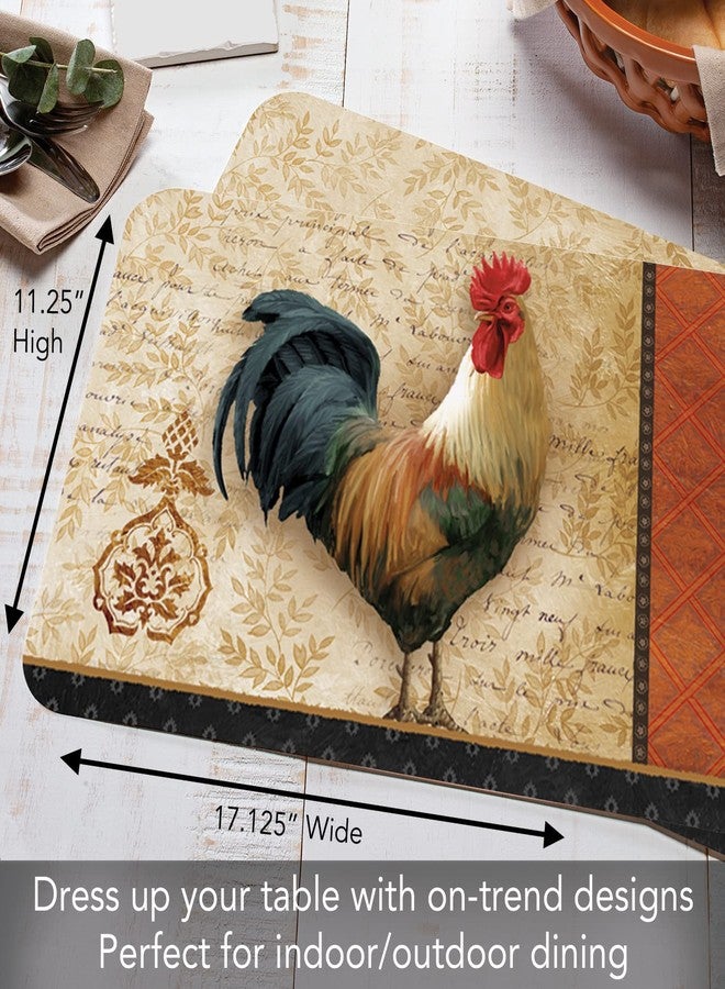 CounterArt Signature Rooster 4 Pack Reversible Easy Care Flexible Plastic Placemats Made in The USA BPA Free Easily Wipes Clean - Image 5