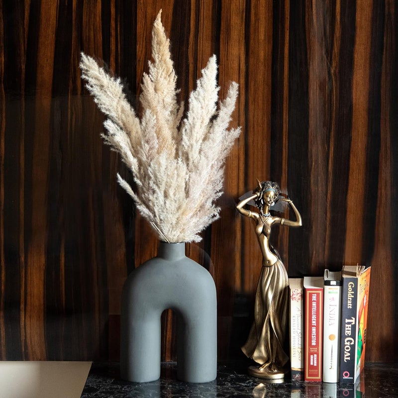 Flowers and Fillers Flowers and Fillers 10 Sticks Pampas Grass Natural Grass for Home Office Bedroom Table Decoration and Craft Items Corner Without Vase Pot 