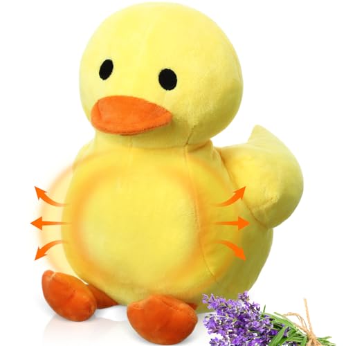 Realspring Microwavable Weighted Stuffed Animal for Kids Lavender Scented Cute Plush Heatable Coolable Plushie for Winter Gift Adults Soothing Warmth Comfort Heating PadDuck - Image 1