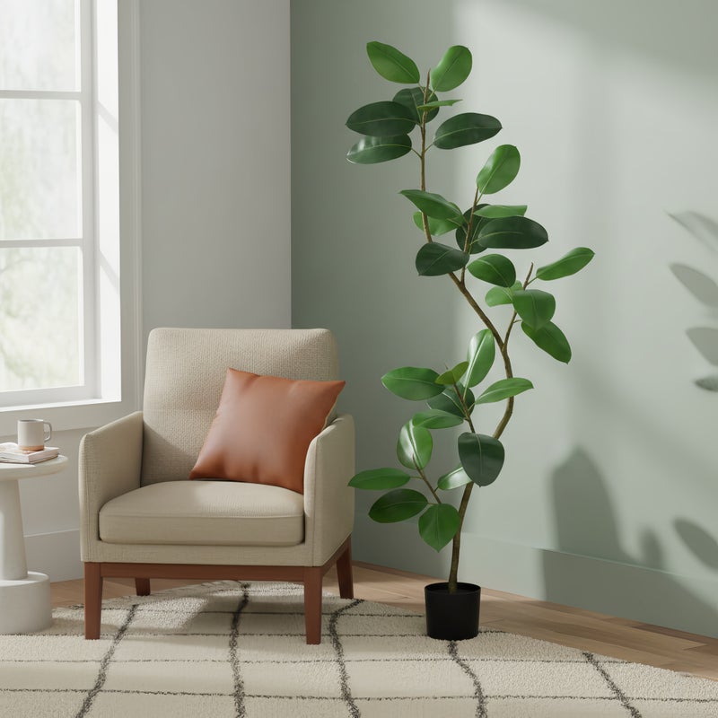 Sharpdo 180cm Green Diamond, Large Leaf Green Diamond Fake Plant, 31 Leaves - Image 3