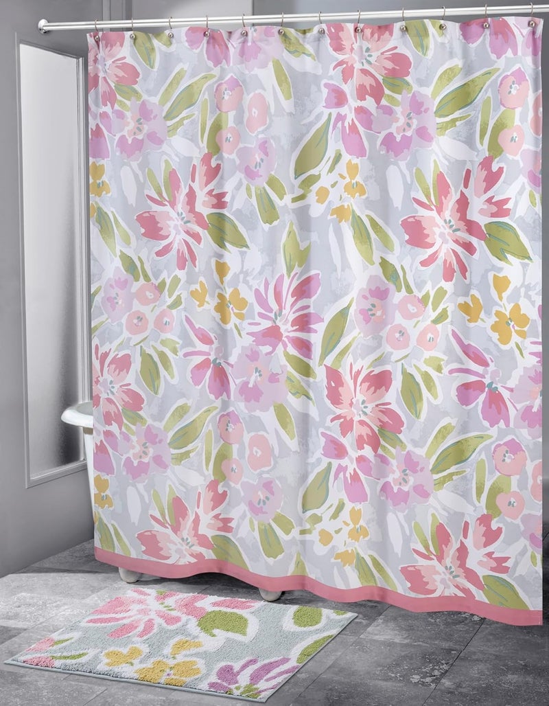 IZOD - Shower Curtain, Twill Fabric Curtain, Floral Bathroom Decor, Dorm Room Essentials (Catalina Collection, 72") - Image 2