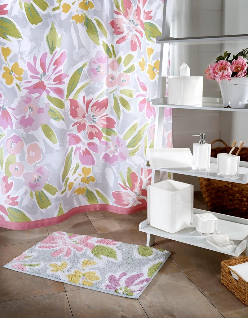 IZOD - Shower Curtain, Twill Fabric Curtain, Floral Bathroom Decor, Dorm Room Essentials (Catalina Collection, 72") - Image 3