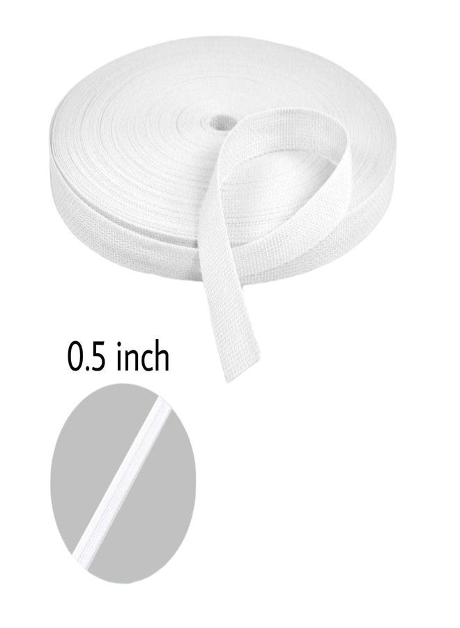 REENA 1/2 Inch White Elastic Band for Sewing, Tailoring & Fashion Designing | Elastic Roll for Clothes, Pants, Scrunchies, & Craft | 5 Mtr Braided Elastic Strap (White, 0.5 Inch) - Image 2