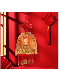 Excefore Chinese Lucky Decoration, Good Luck Charms Decor Chinese Knot Lucky Coins I-Ching Fortune Coin Chinese Broom And Healthy, Chinese New Year Car Decoration  - Image 4