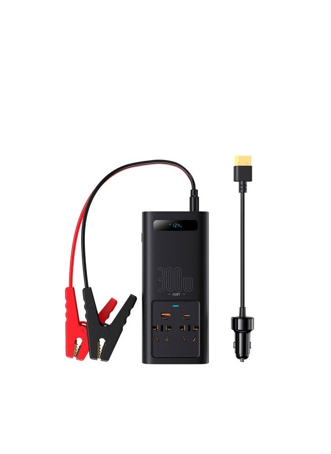 بيسوس جهاز تحويل طاقة Baseus IGBT بقدرة 300 واط (220 فولت، صيني/أوروبي)، لون أسود  - Image 2