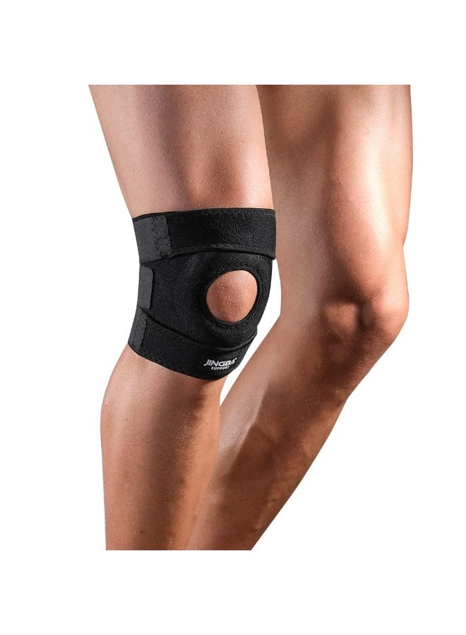 JINGBA SUPPORT Knee Braces, Knee Pad for Pain Relief, with Patella Gel Pad & Side Stabilizers, Adjustable Compression Sleeve for Meniscus Tear, ACL, Joint Pain, Runner,Black - Image 1