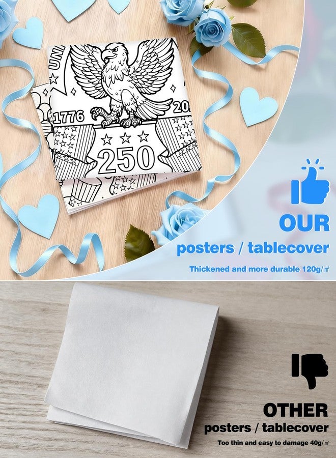 Diltik USA 250th Anniversary Giant Coloring Poster/Tablecloth – 30 x 72 Inch Jumbo 1776–2026 Patriotic Coloring Banner for Independence Party Games, Classroom Activities & Home Decor - Image 4