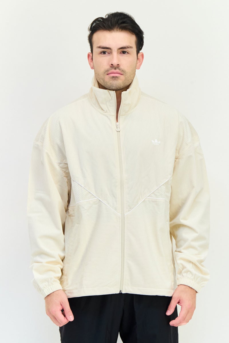 adidas Originals Men Sportswear Fit Outdoor Corduroy Track Jacket, Off White  - Image 1