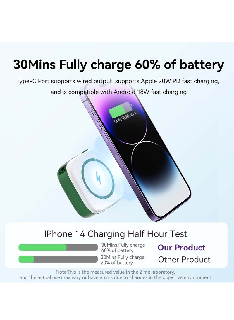 zime بنك طاقة مغناطيسي زيم E49A، 10,000 مللي أمبير، شاحن محمول لاسلكي قابل للطي، 20 واط USB-C متوافق مع سلسلة آيفون 16/15/14/13/12 - Image 3