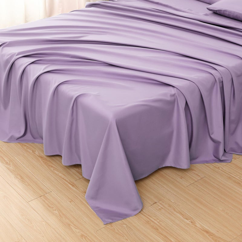 Toodou Soft Silky Touch, Mmost Comfortable and Luxurious Lavender Twin Flat Sheets Have Thickness, Softness and Warmth Breathable Stronger and More Durable Than Cotton - Image 1