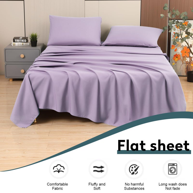 Toodou Soft Silky Touch, Mmost Comfortable and Luxurious Lavender Twin Flat Sheets Have Thickness, Softness and Warmth Breathable Stronger and More Durable Than Cotton - Image 4
