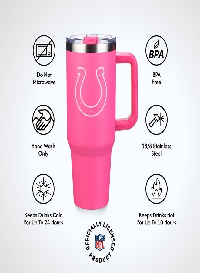 The Memory Company Officially Licensed NFL - Indianapolis Colts 40oz Pink Game Day Tumbler with Team Logo - Image 4