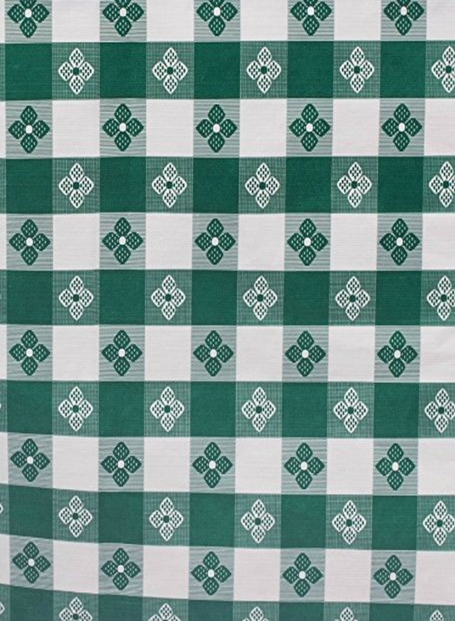 YOURTABLECLOTH مفرش طاولة من الفينيل بنقشة مربعات مع بطانة من الفلانيل للمطاعم والنزهات والمقاهي وتناول الطعام في الأماكن المغلقة والمفتوحة (أخضر وأبيض، مستطيل/بيضاوي 52 × 90) - Image 2