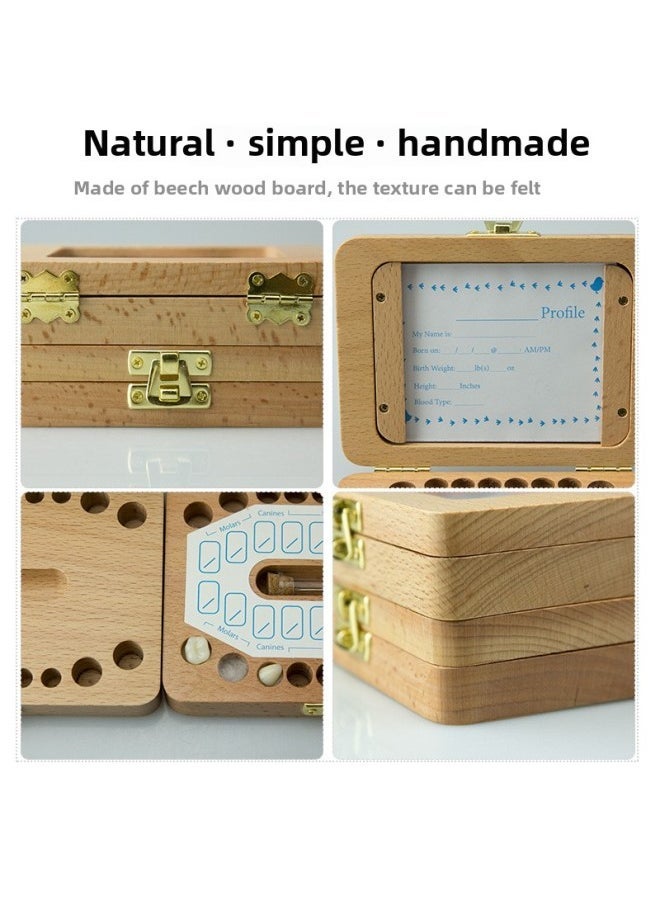 Explosions Children's Teeth House Male And Female Baby's Milk Teeth Box Wooden Photo Frame Teeth Fairy Storage Commemorative Storage Box-Color:Rounded Corner Photo Frame-english  - Image 5