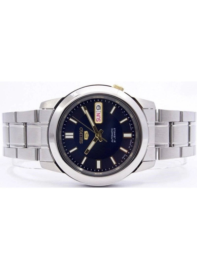 Seiko 5 Men's Automatic Watch SNKK11K1 | Blue Dial Stainless Steel - Image 5