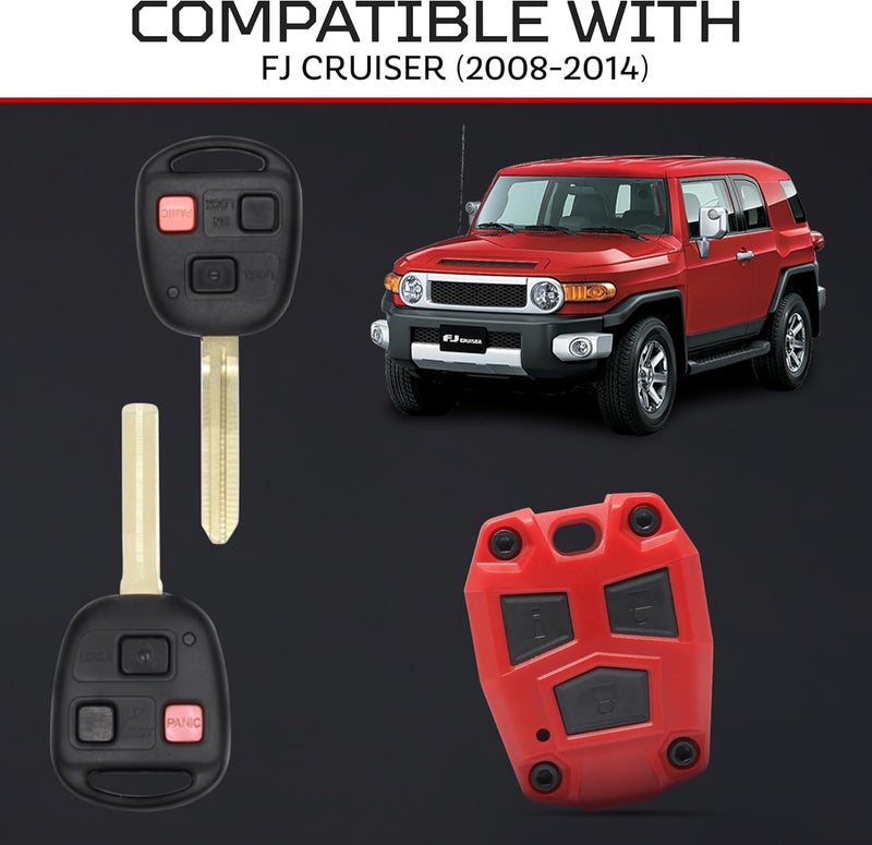 AJT DESIGN مفتاح سيارة من البلاستيك ABS لطراز FJ Cruiser (2008-2014) - Image 2