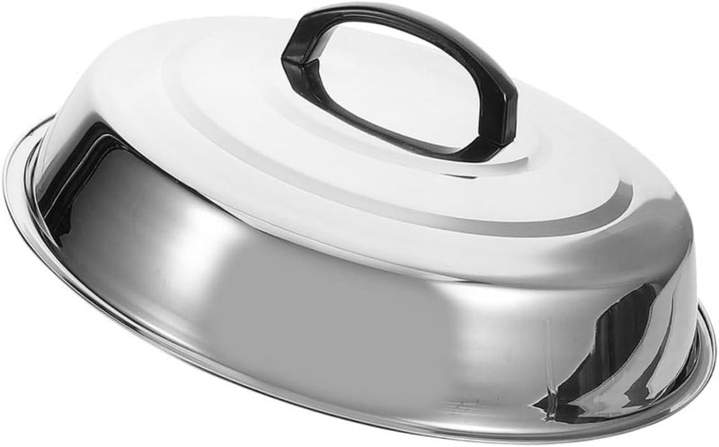 Stainless Steel Food Dome Cover for Steak High Portable Dish Cover for Outdoor Bbq Camping Keeps Food Warm and Protected from Dirt and Stains 38.00X38.00X6.00CM Silver - Image 1