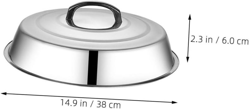 Stainless Steel Food Dome Cover for Steak High Portable Dish Cover for Outdoor Bbq Camping Keeps Food Warm and Protected from Dirt and Stains 38.00X38.00X6.00CM Silver - Image 5