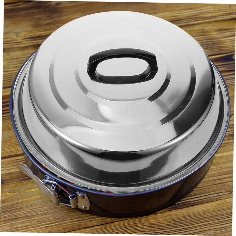 Stainless Steel Food Dome Cover for Steak High Portable Dish Cover for Outdoor Bbq Camping Keeps Food Warm and Protected from Dirt and Stains 38.00X38.00X6.00CM Silver - Image 4