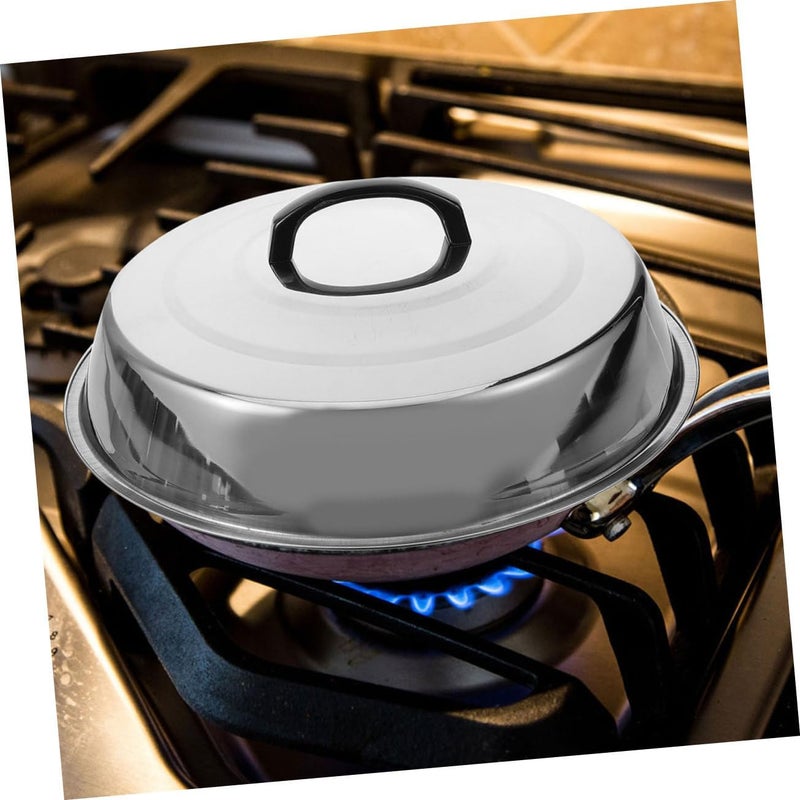 Stainless Steel Food Dome Cover for Steak High Portable Dish Cover for Outdoor Bbq Camping Keeps Food Warm and Protected from Dirt and Stains 38.00X38.00X6.00CM Silver - Image 2