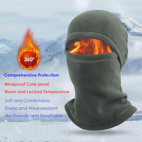 AILONSHAWN Black Ski Mask Fleece Balaclava Warm Winter Face Mask Men Shiesty Mask Women Motorcycle Thermal Fleece Face Cover for Cold Weather Snowboarding - Image 3