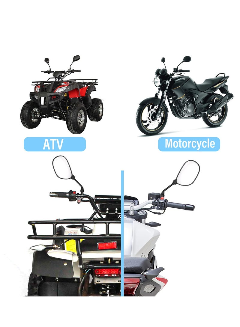 Excefore ATV Motorcycle Rear View Mirror 360 Degrees Ball Type Side Rearview Mirror Motorcycle Mirror for Motocycle Scooter Moped Sportsman Dirt Bike Cruiser 1 Pair - Image 2