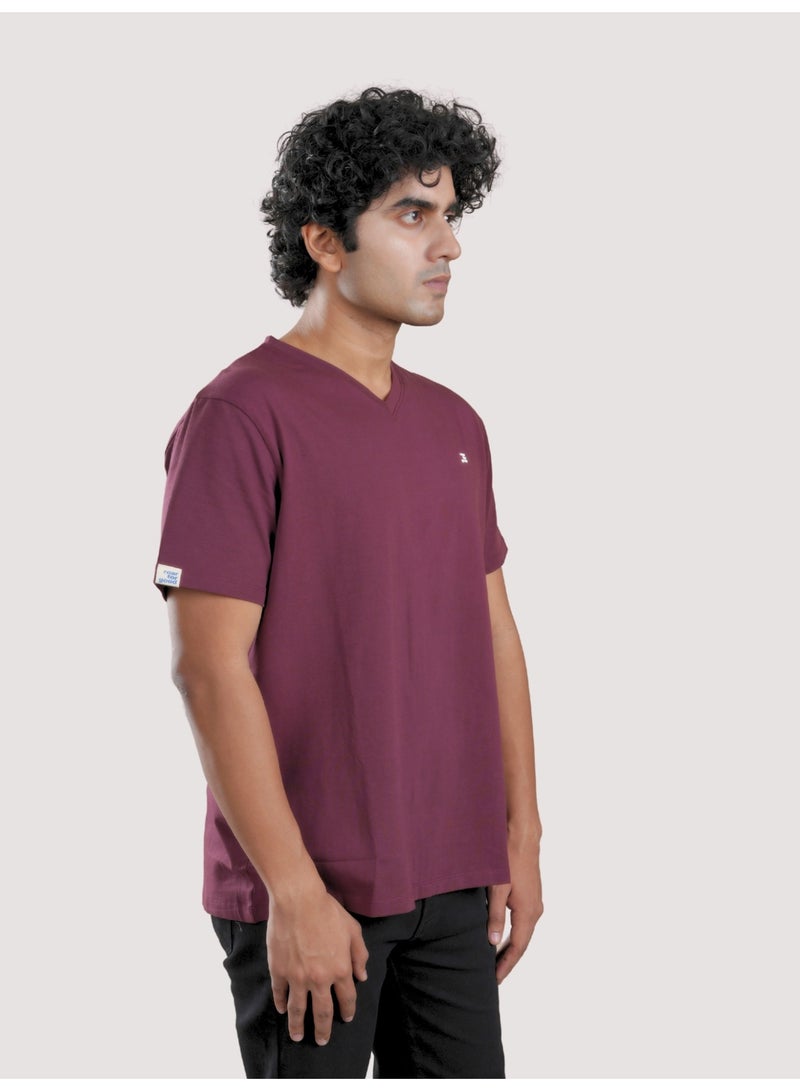 ROAR FOR GOOD Men's Oversized Solid T-Shirt | Oversized V Neck Half Sleeve Casual Tee | Soft Cotton Blend Everyday Wear T-Shirt - Image 2