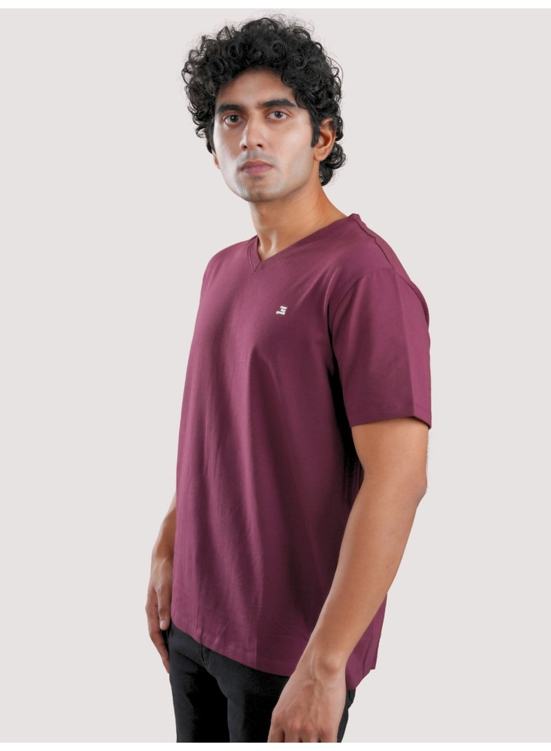 ROAR FOR GOOD Men's Oversized Solid T-Shirt | Oversized V Neck Half Sleeve Casual Tee | Soft Cotton Blend Everyday Wear T-Shirt - Image 1