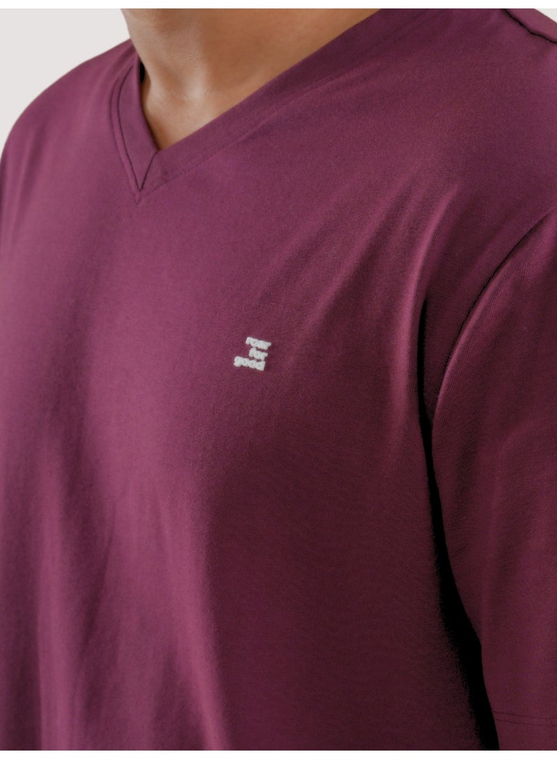 ROAR FOR GOOD Men's Oversized Solid T-Shirt | Oversized V Neck Half Sleeve Casual Tee | Soft Cotton Blend Everyday Wear T-Shirt - Image 3