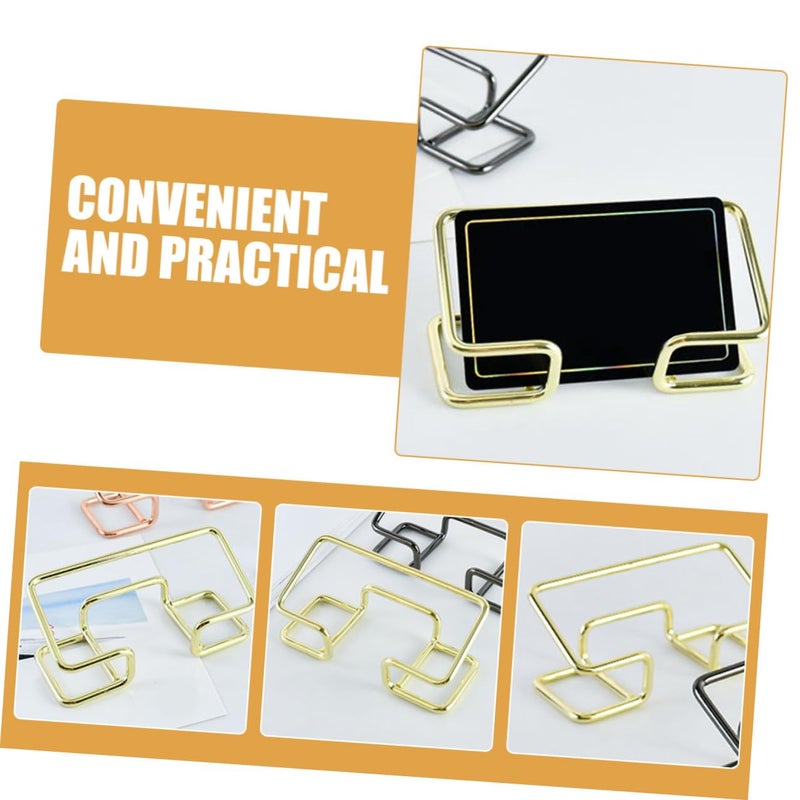 Iron Business Card Holder Set Vertical Desk Organizer Stand 2pcs Hollow Storage Display - Image 5