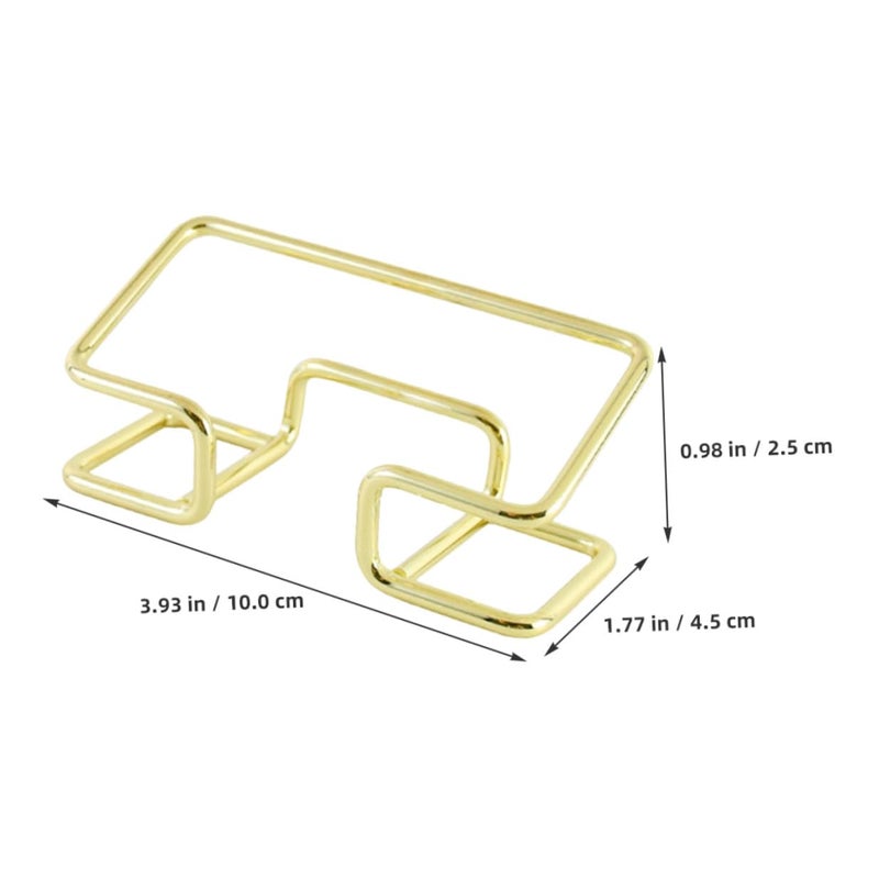 Iron Business Card Holder Set Vertical Desk Organizer Stand 2pcs Hollow Storage Display - Image 3