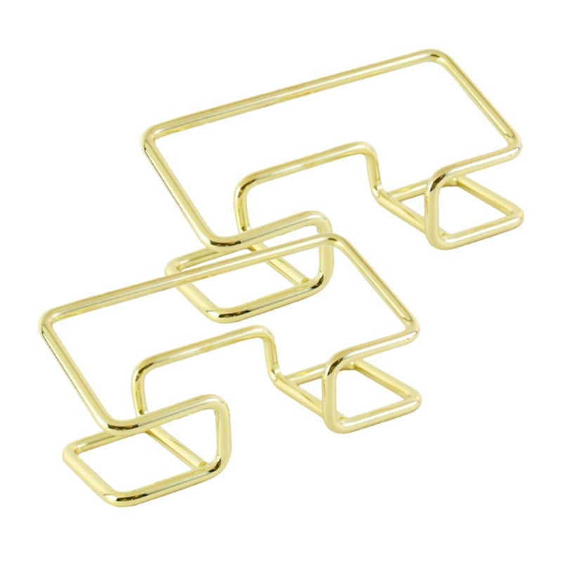 Iron Business Card Holder Set Vertical Desk Organizer Stand 2pcs Hollow Storage Display - Image 2