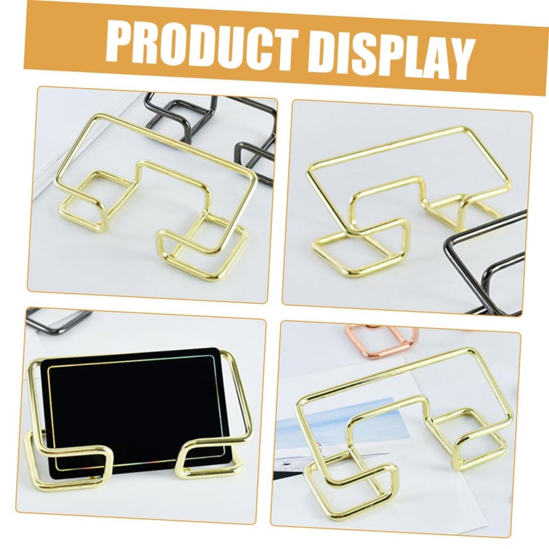 Iron Business Card Holder Set Vertical Desk Organizer Stand 2pcs Hollow Storage Display - Image 4