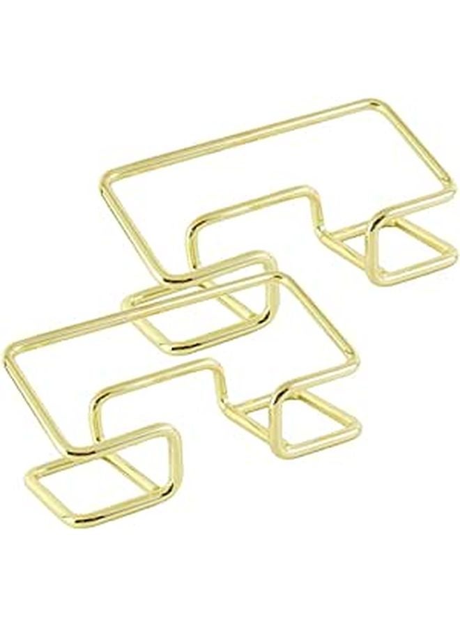 Iron Business Card Holder Set Vertical Desk Organizer Stand 2pcs Hollow Storage Display - Image 1