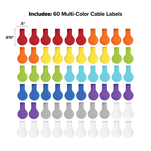 Wrap-It Storage - Mini Multi-Color Cable Labels (60 Pack) - Colorful Charger & Wire Labeler - Image 3