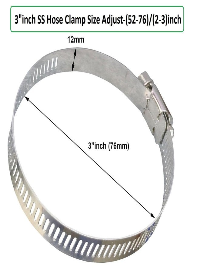 ES EKSAFAR ESEKSAFAR Alloy Stainless steel Hose clamp/Pipe clip Diameter Size adjust (2inch to 3inch)(5pc Hose clamp, 3 inch) - Image 3