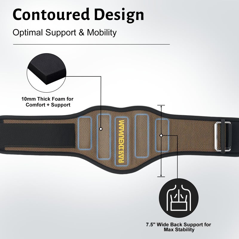 M MANUEKLEAR MANUEKLEAR Gym Weight Lifting Belt Weight Lifting Workout Weightlifting Powerlifting Belt for Men Women - 7.5inch - Bodybuilding Fitness Back Support for Cross Training, Squats, Lunges - Image 3