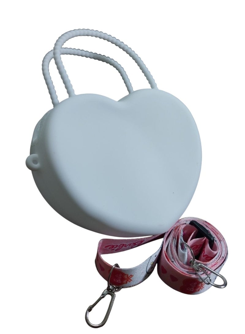 Mini Heart-Shaped Silicone Crossbody Bag with Zipper – Cute and Trendy Design - Image 2