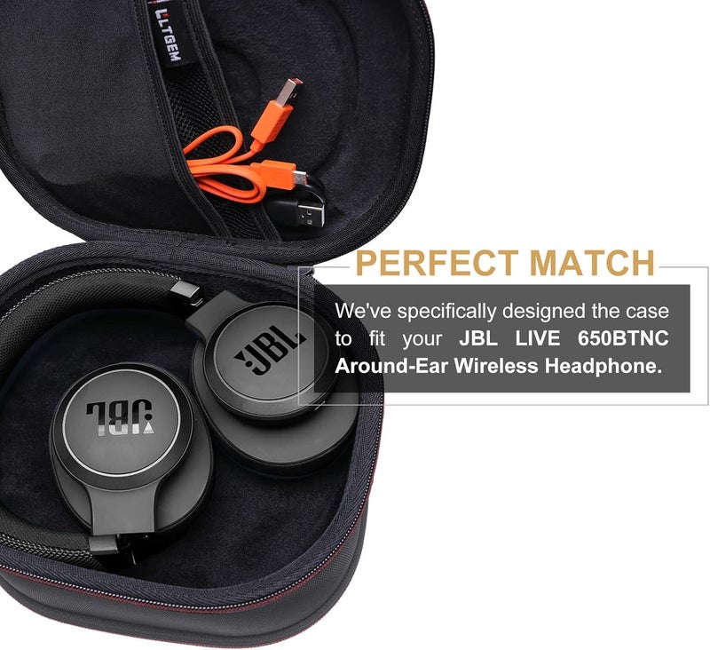 Geekria LTGEM Case Compatible with JBL Tune 770NC / 510BT / 720BT / 520BT / 520C / 670NC, for JBL Live 770NC / 670NC / 680NC / 780NC Headphones, Black - Image 3