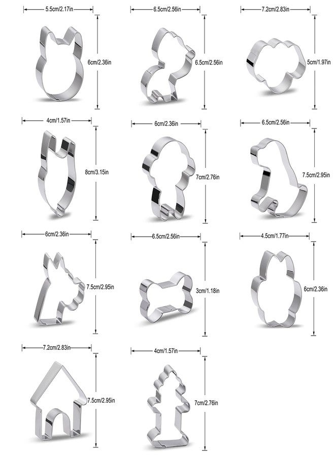 azflyife Dog Cookie Cutter Shapes Set of 11 - Metal Animal Dog Theme Biscuit Cutter Molds Includes Corgi, Poodle, Teddy Dog, Alaska, Bichon Frise, Labrador, Husky, Dog Bone, Paw Print, Dog House, Fire Hydrant - Image 2
