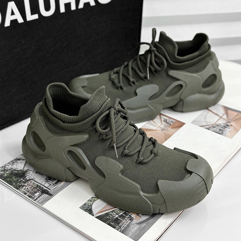 2024 New Mens Lightweight Knit Sock Sneakers Green 
