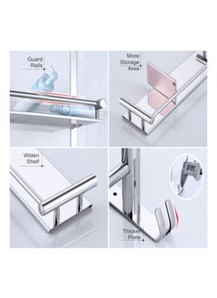 SmartSlide SmartSlide Stainless Steel Multiuse Rack Bathroom Shelf Kitchen Shelf Bathroom Stand Bathroom Rod with Hook Bathroom Accessories  - Image 4