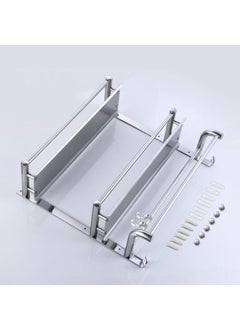 SmartSlide SmartSlide Stainless Steel Multiuse Rack Bathroom Shelf Kitchen Shelf Bathroom Stand Bathroom Rod with Hook Bathroom Accessories  - Image 3